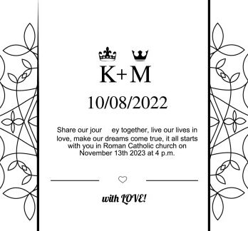 Invitație Nuntă Personalizată – Model 1